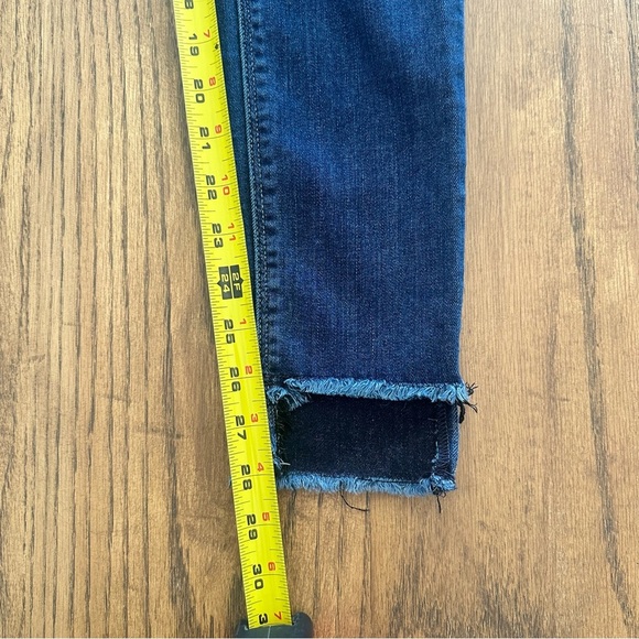 Hudson Colette Mid Rise Skinny Jeans Sz 27 Medium Wash Stretch Denim Raw Hem - Picture 4 of 12